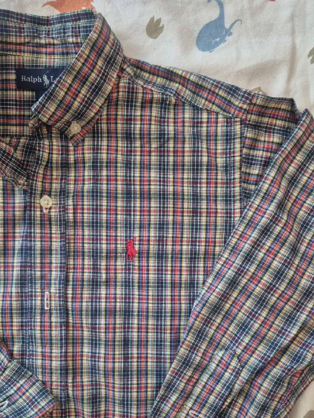 Ralph Lauren Multicolor Plaid Button-Down Shirt with Red Pony